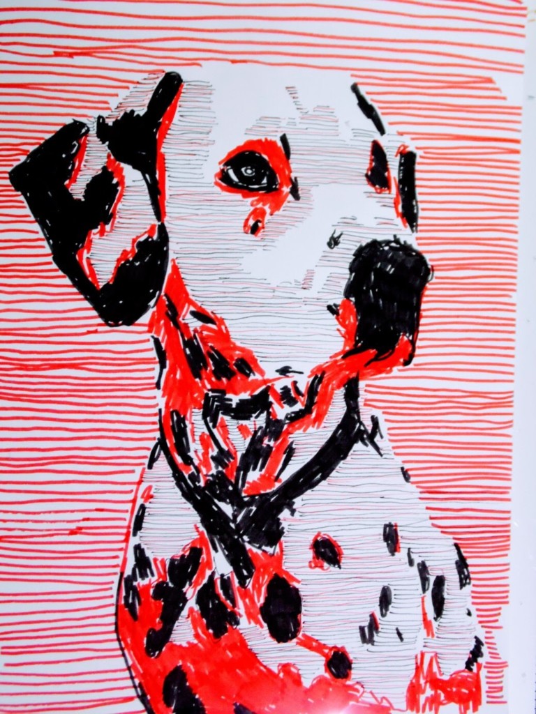 Hand gefertigte Pop Art Illustration: Dalmatiner